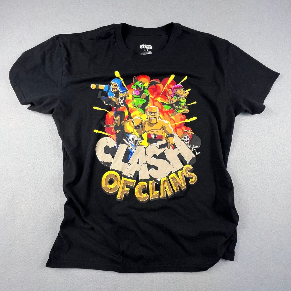 Clash of Clans T-Shirt Mens Large Black Graphic Tee Mad Engine Gaming Gamer Top